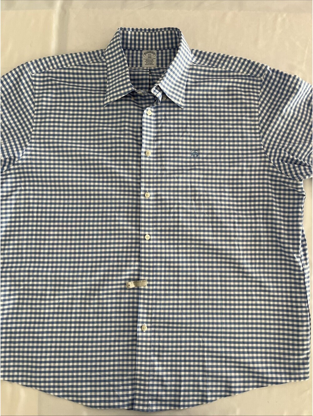Brooks Brothers Regent Fit Blue Gingham Non-Iron Button-Down Shirt Size XXL